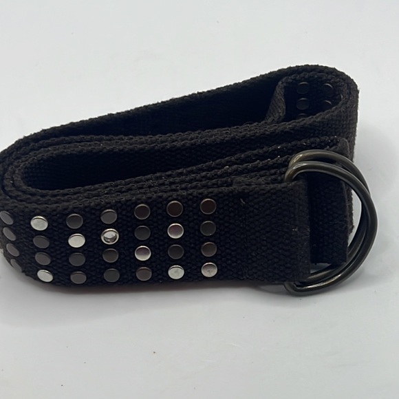 Brown studded belt size 14 cavnas brown D ring belt boho indie limited edition - Picture 9 of 10